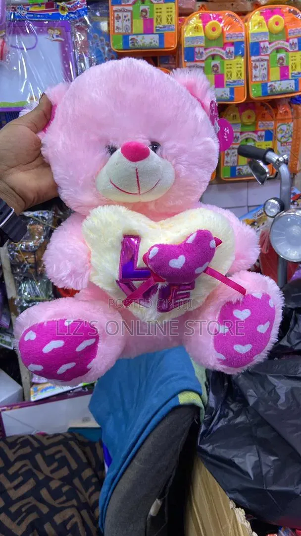 Pink Plush Bear Features a Soft, High-Quality Fabric