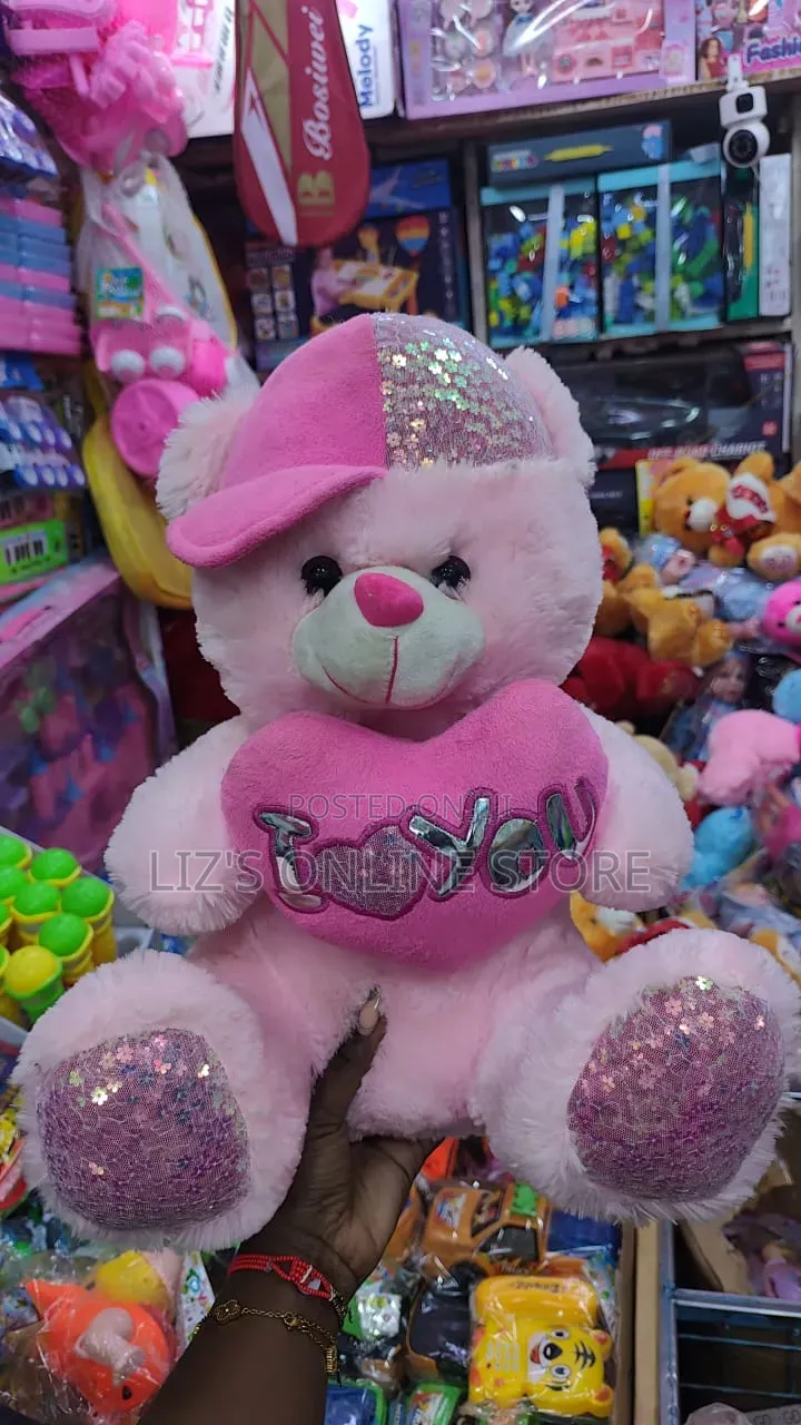 Pink Plush Bear Features a Soft, High-Quality Fabric