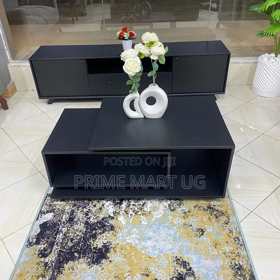 Luxury Coffee Table Black Matte Finish