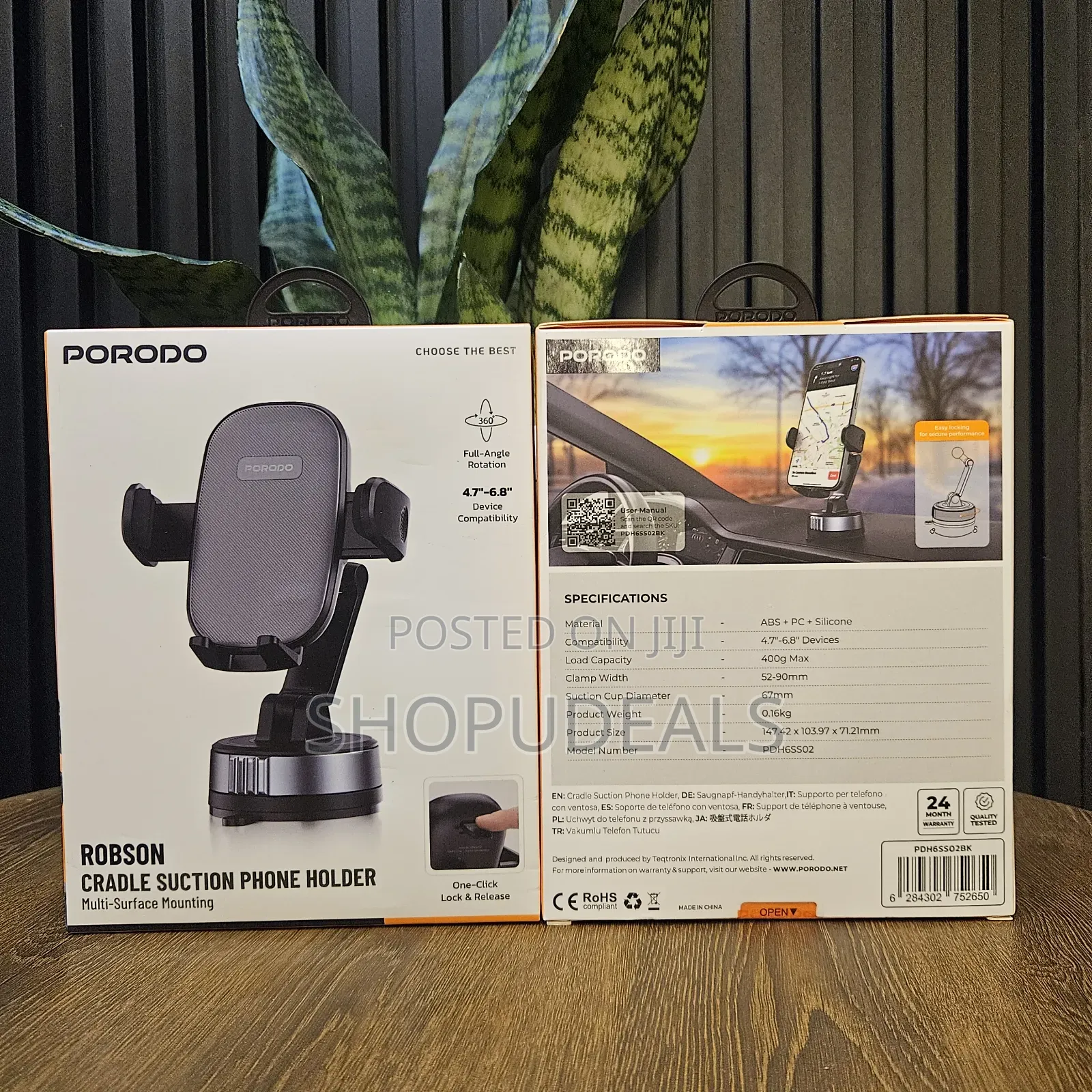 Porodo Robson Cradle Suction Phone Holder.
