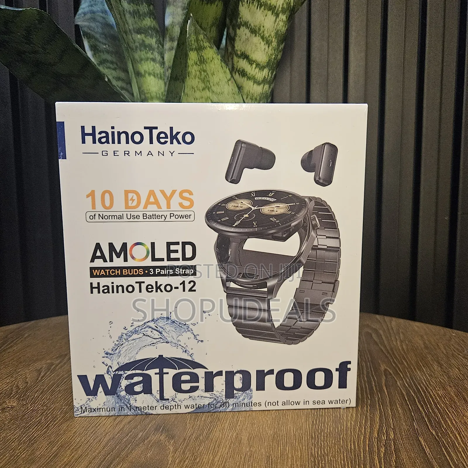 Hainoteko 12 2-in-1 Waterproof Smartwatch With Builtin Wireless Earbud