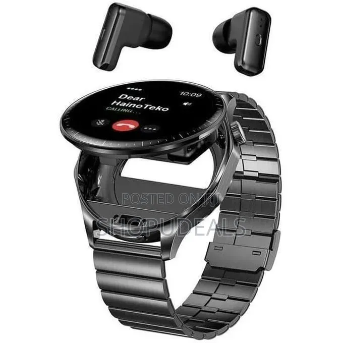 Hainoteko 12 2-in-1 Waterproof Smartwatch With Builtin Wireless Earbud