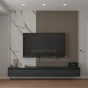 Tv Wall Unit/Media Wall – Modern Dark Brown