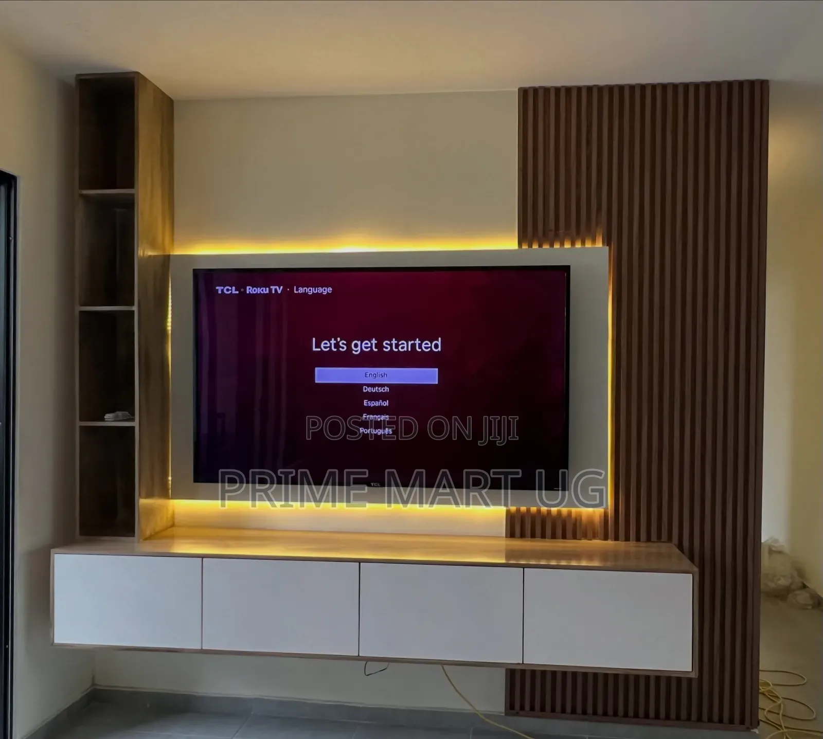 Floating Tv Wall Unit With Led Shelves