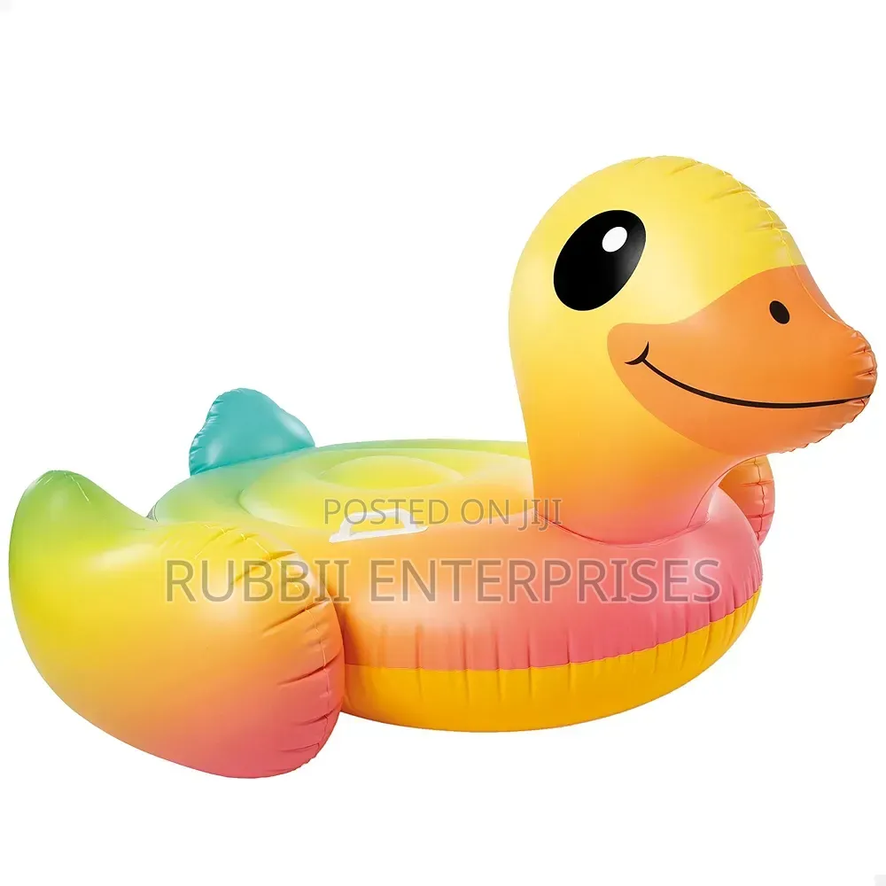 Yellow Duck Island Inflatable Pool Ride-on (1.60m X 1.18m.)