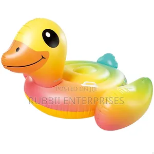 Yellow Duck Island Inflatable Pool Ride-on (1.60m X 1.18m.)