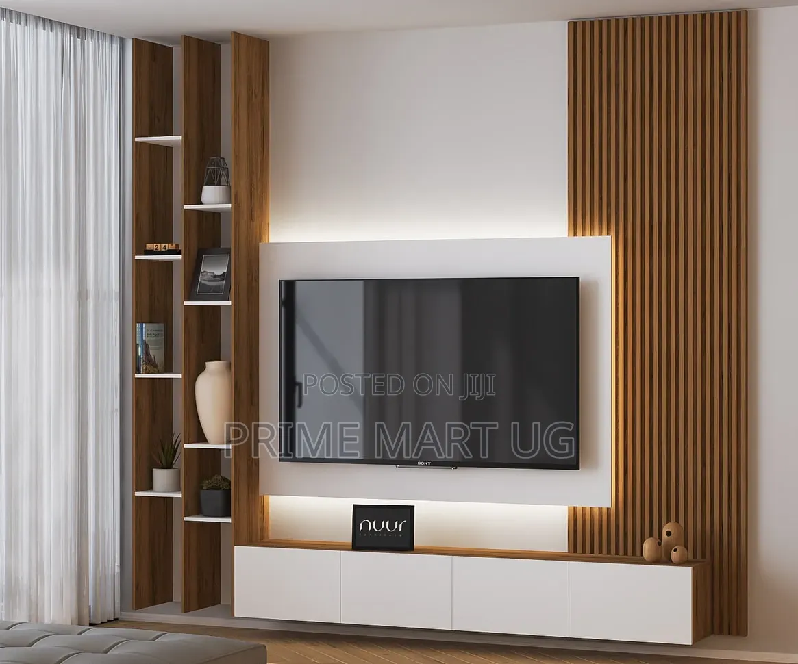 Tv Wall Unit Full Set With Display Cabinets