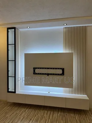 Tv Wall Unit/Wall Unit – Modern With Shelves