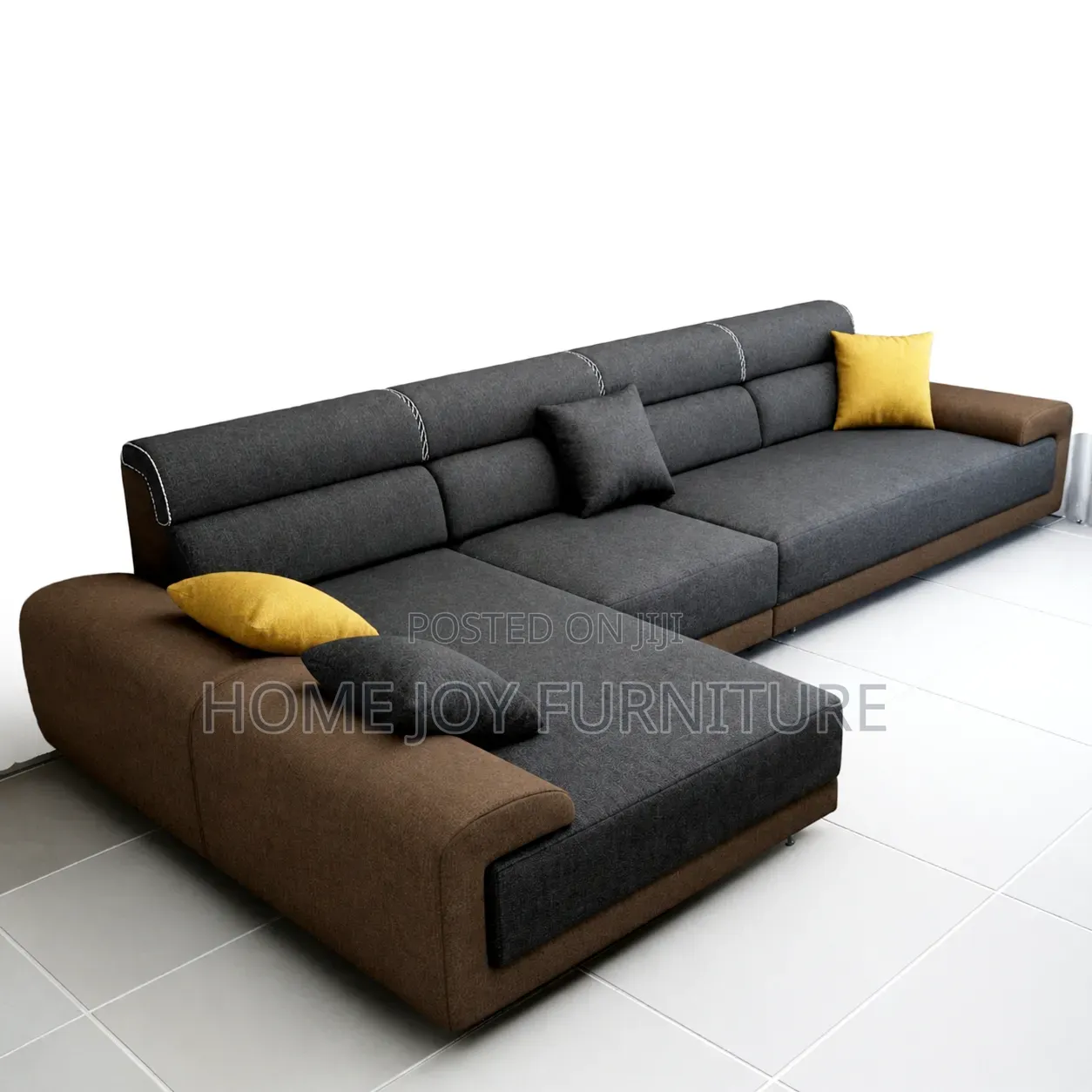 High-Density Double Coloured L-Shape Couch
