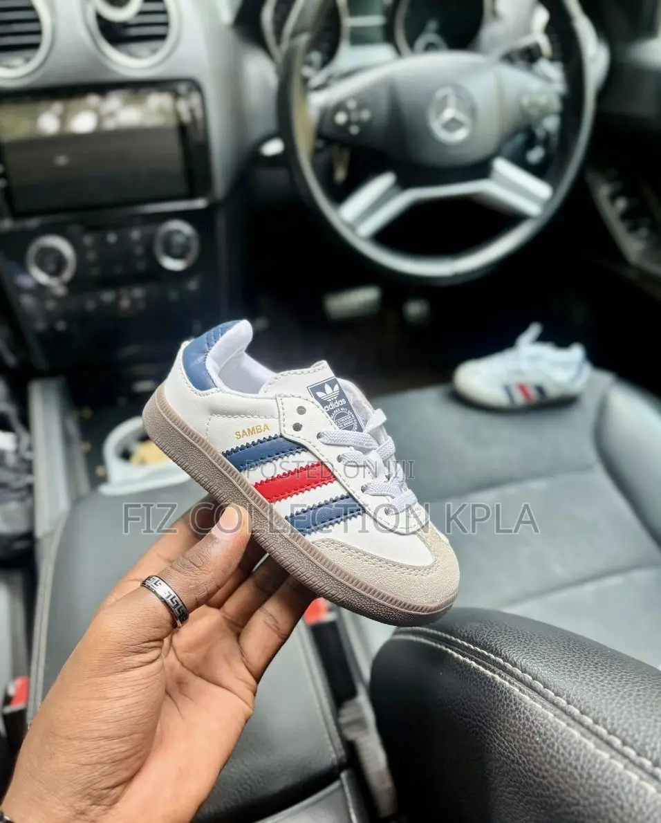 Adidas Samba Cloud White, Night Indigo, and Better Scarlet.