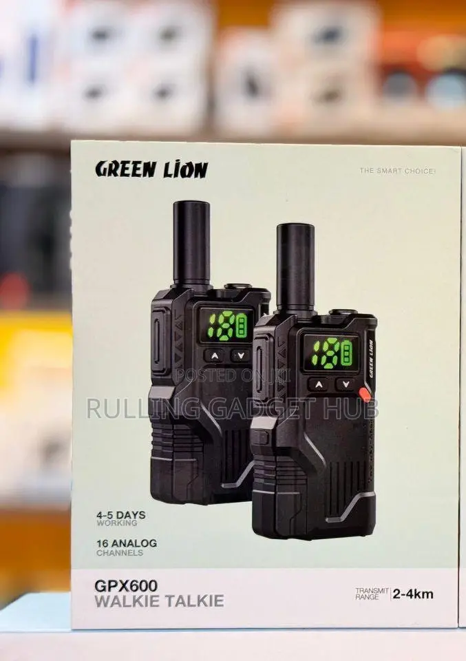 Green Lion Walkie Talkies- Black.