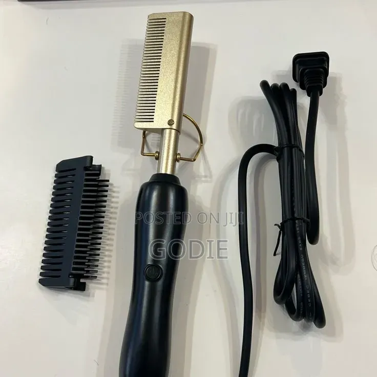 Gold Ceramic Professional Press Comb Used for Straightening Hair, Wigs