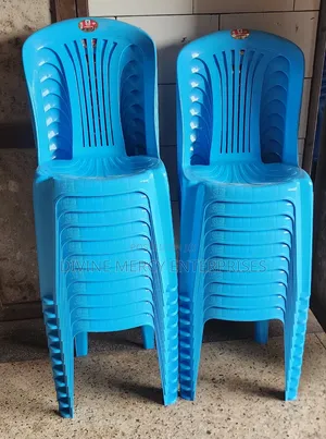 Light Blue Armless Plastic Chairs