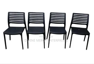 Plastic Armless Chair With Stripes