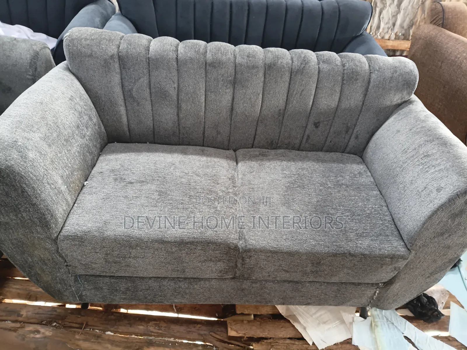 Grey 2-Seater Loveseat
