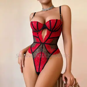 Savana Red/Black Lace Teddy Lingerie