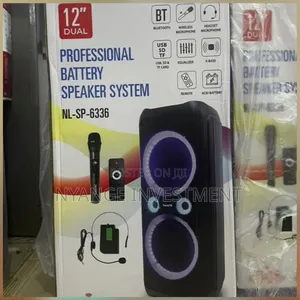 Saachi Nl-Sp-6336 12" Dual Professional Battery Speaker System