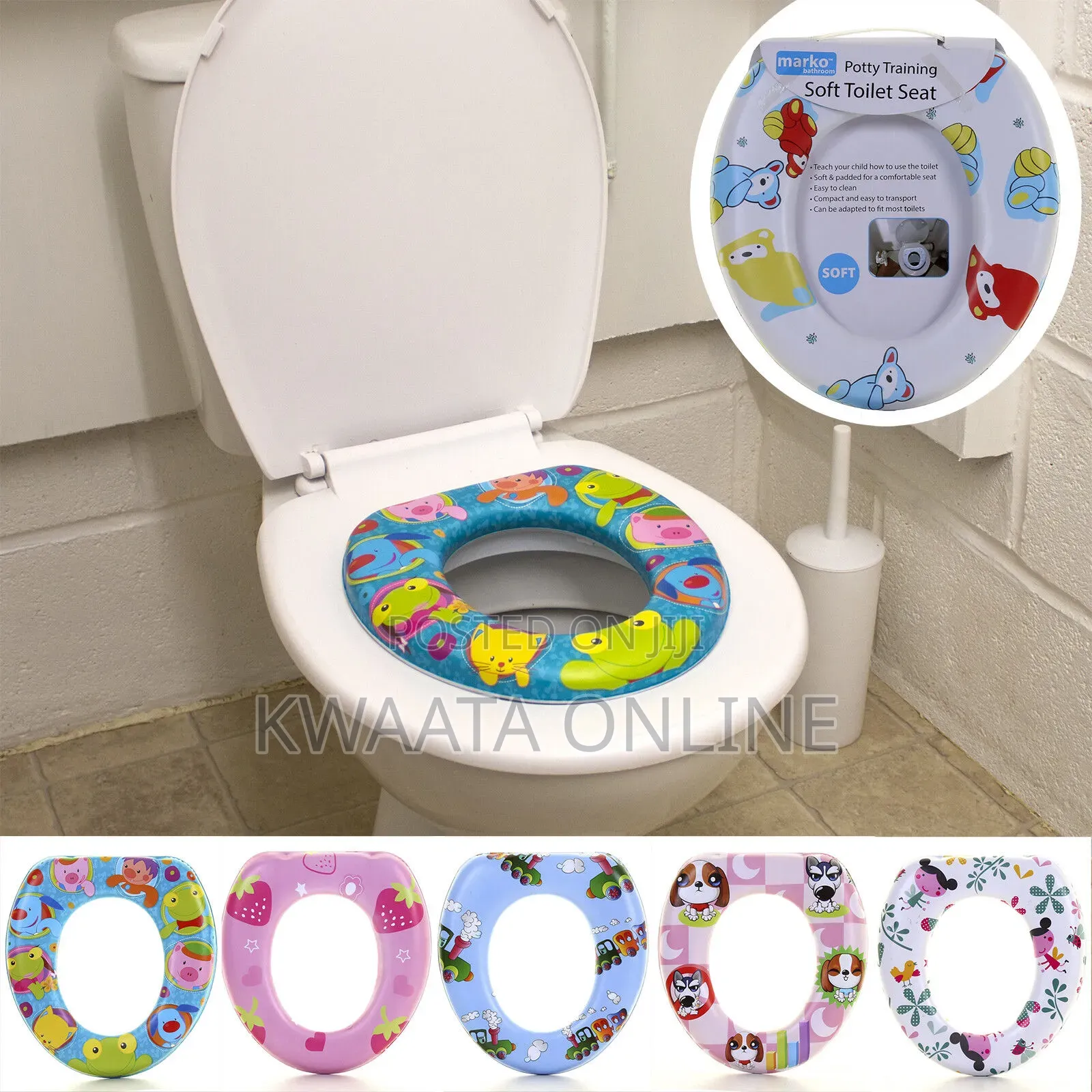Soft Padded Potty Toilet Training Seat With Handles for Toddlers Kids