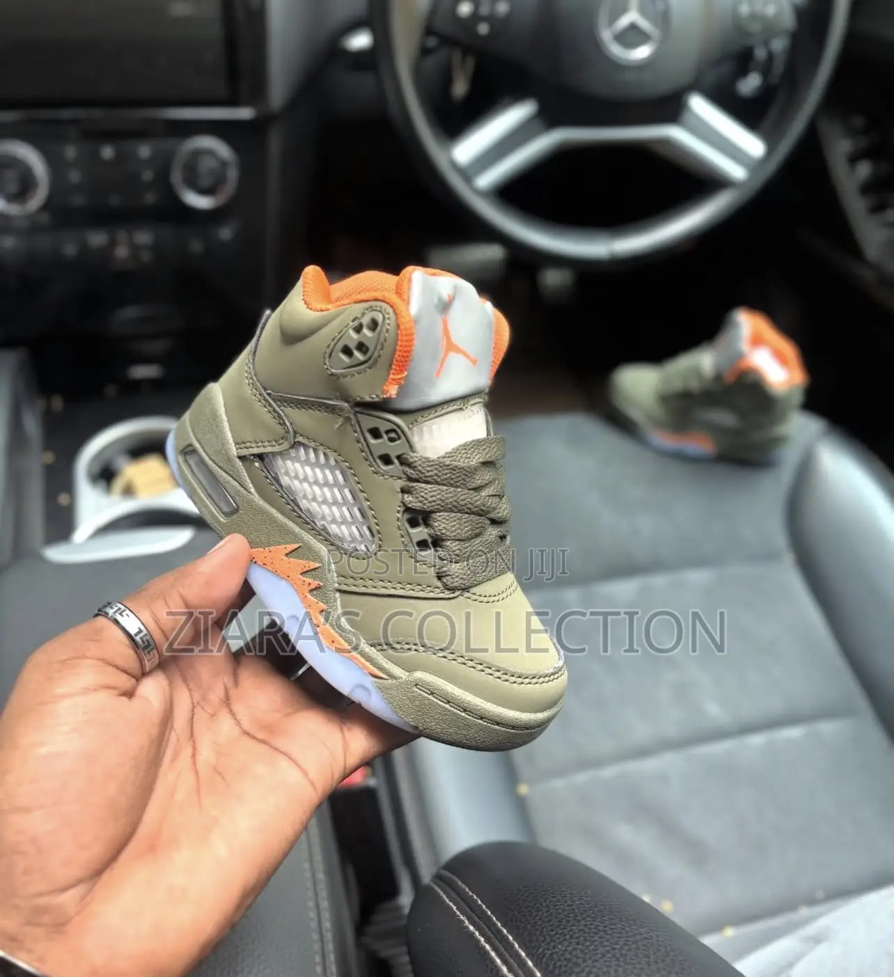 Olive Green Air Jordan 5 Retro Sneakers