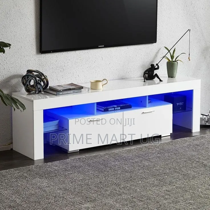 White Tv Stand High Gloss Modern