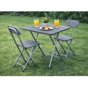 Gray Wooden X Shaped Reading Table and Chairs