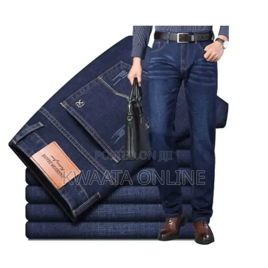 Mens Fashion Jeans Straight Stretch Comfortable Breathable