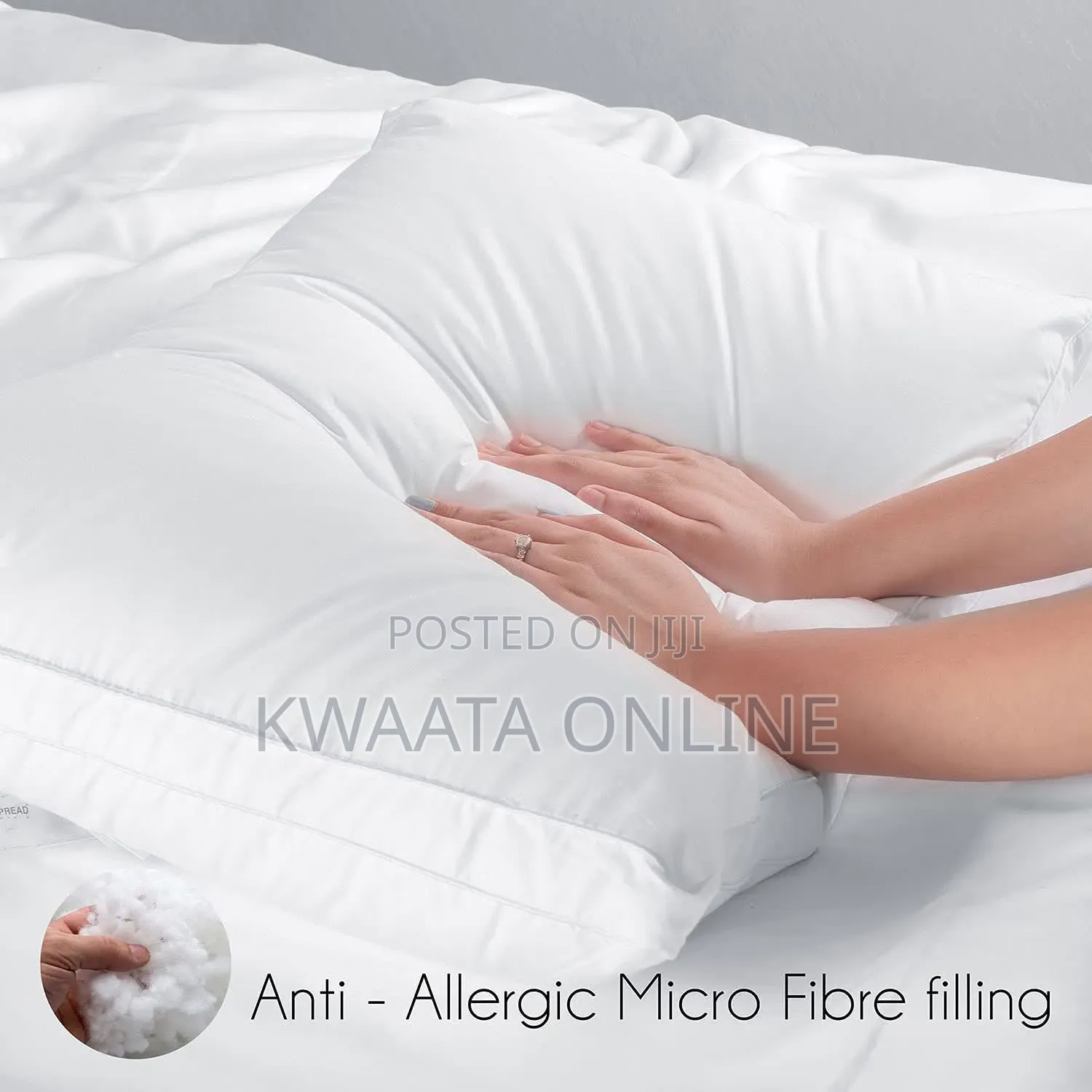 A Pair of Soft Fibre Pillows -Big Size, All Colors