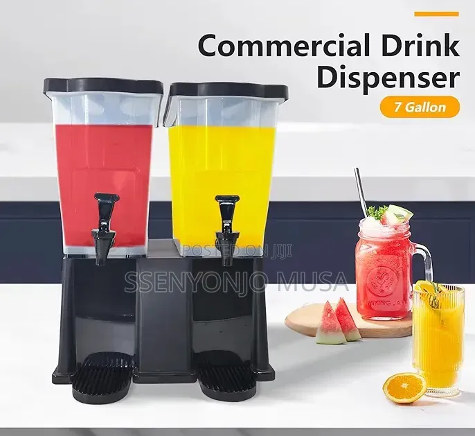 Plastic Juice Dispenser With Tap – 7 Gallon Clear Beverage Server.