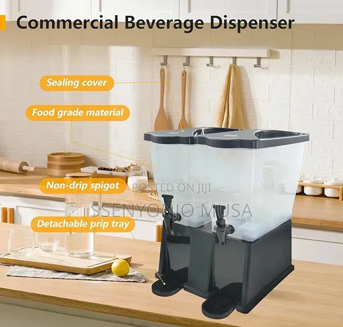 Plastic Juice Dispenser With Tap – 7 Gallon Clear Beverage Server.