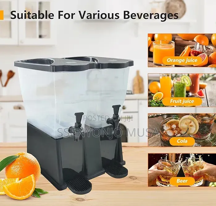 Plastic Juice Dispenser With Tap – 7 Gallon Clear Beverage Server.