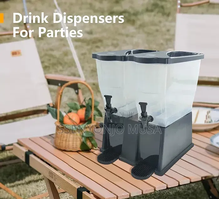 Plastic Juice Dispenser With Tap – 7 Gallon Clear Beverage Server.