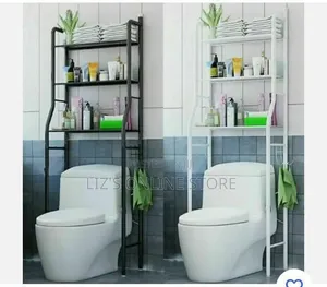 Black 3-Tier Iron Toilet Storage Rack