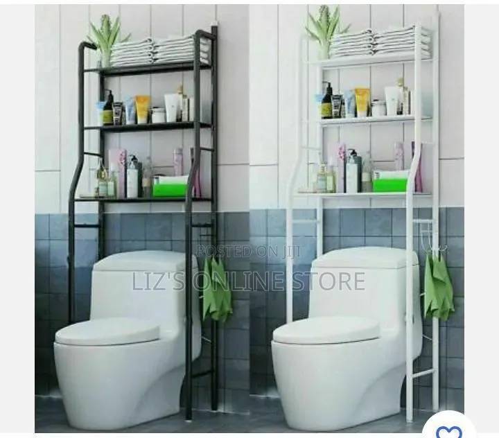 Black 3-Tier Iron Toilet Storage Rack