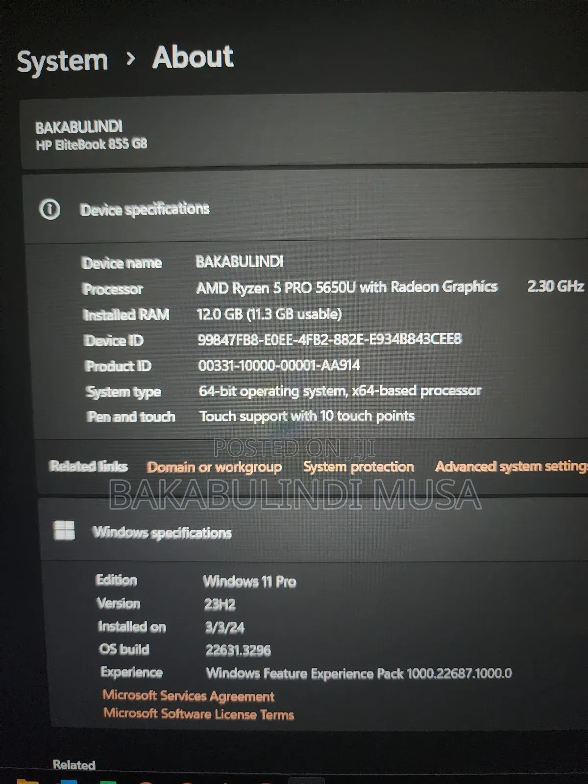 New Laptop HP EliteBook 855 G8 12GB AMD Ryzen 5 SSD 256GB