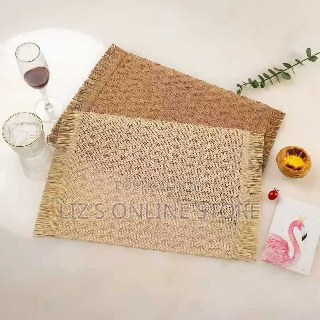6 Piece of Rustic Rectangular Woven Table Mats