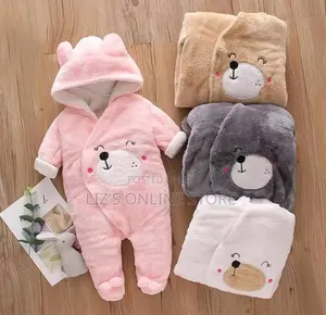 Bear-Themed Baby Fleece Romper