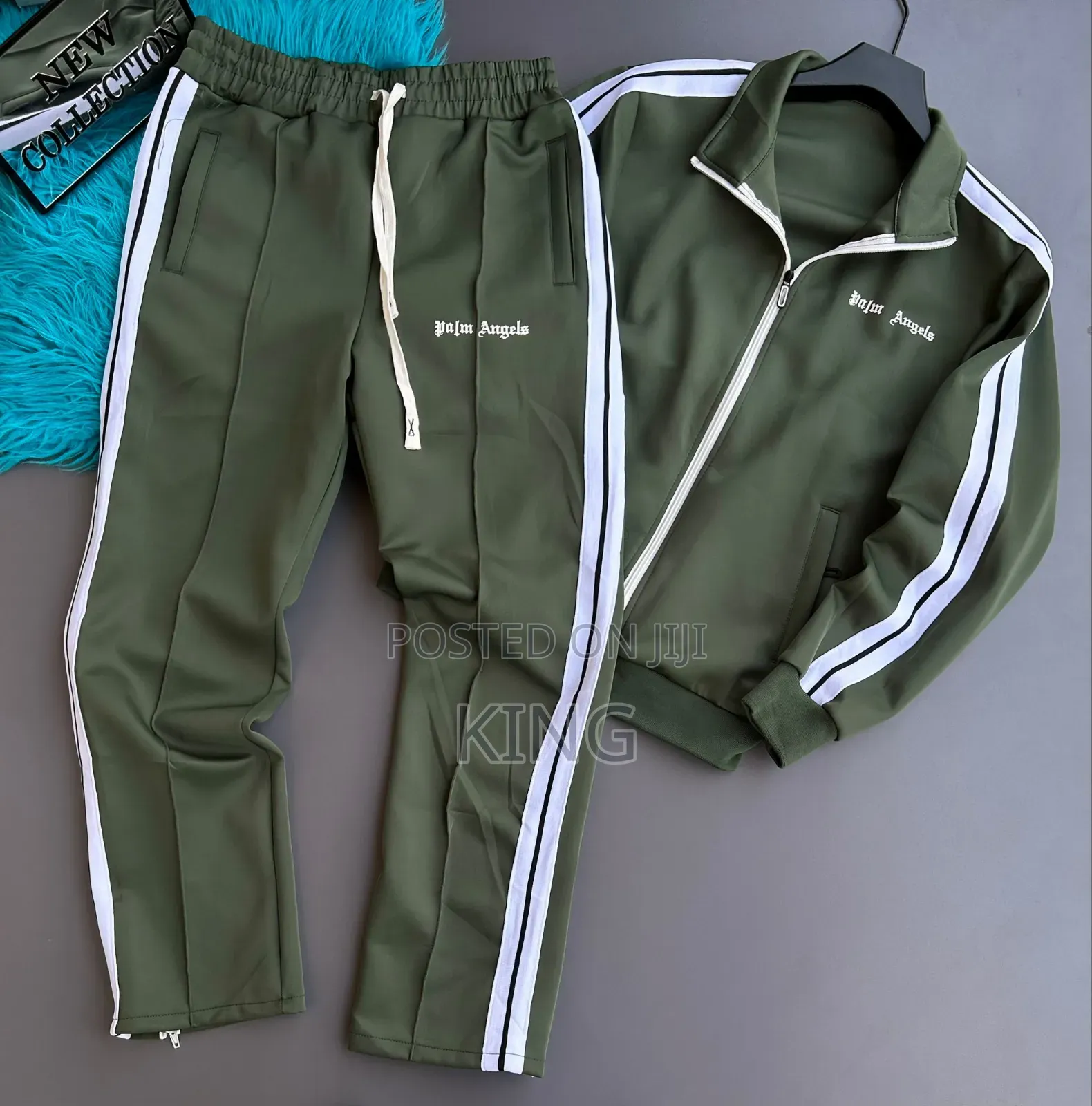 Palm Angels Tracksuits Beige, Green, Black, White, and Grey.
