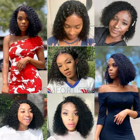 4*4 Jerry Curly Wigs 14 Inch Black With High Volume