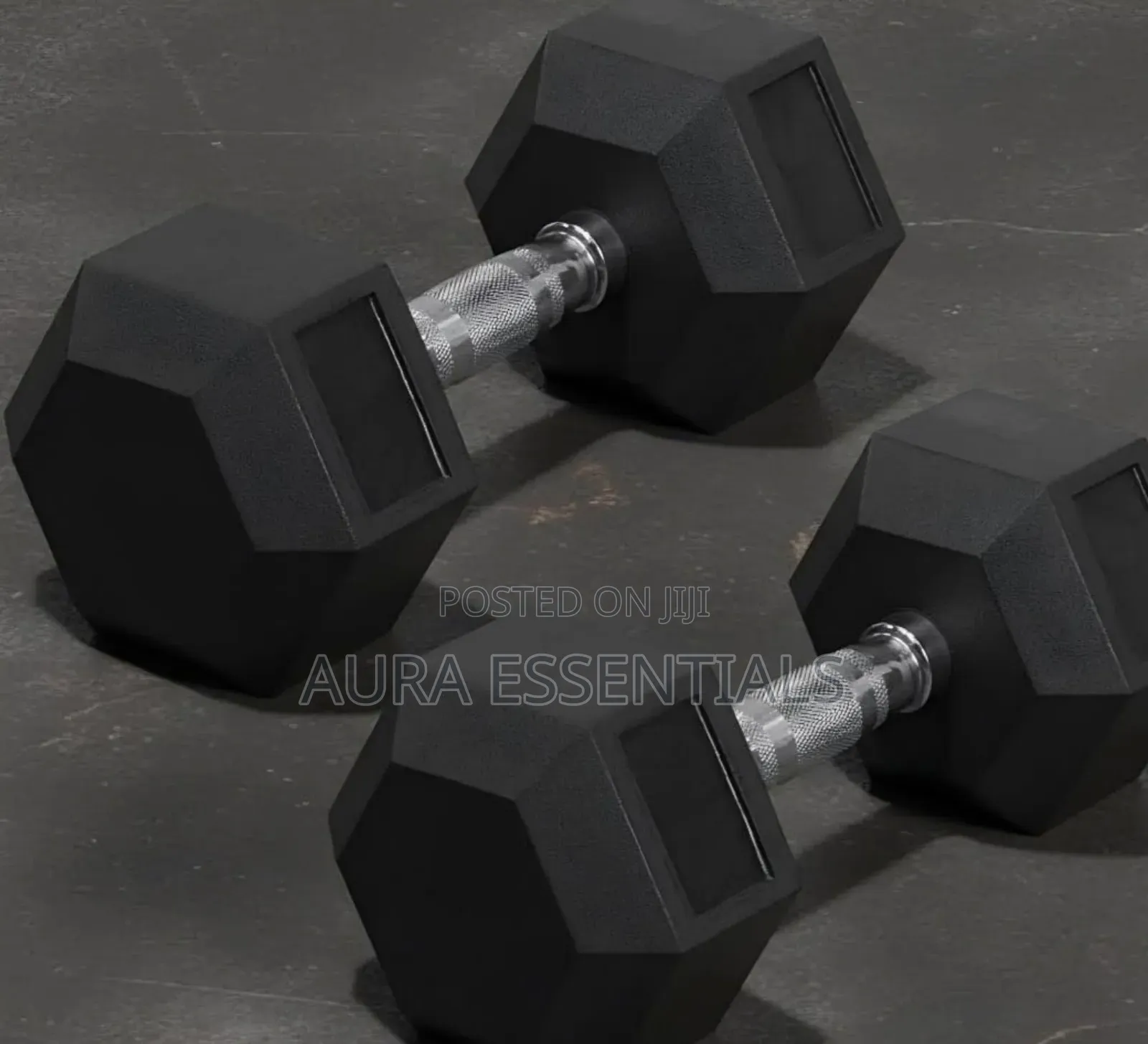 Pair of 30 Kg Rubber Coated Hex Dumbbell