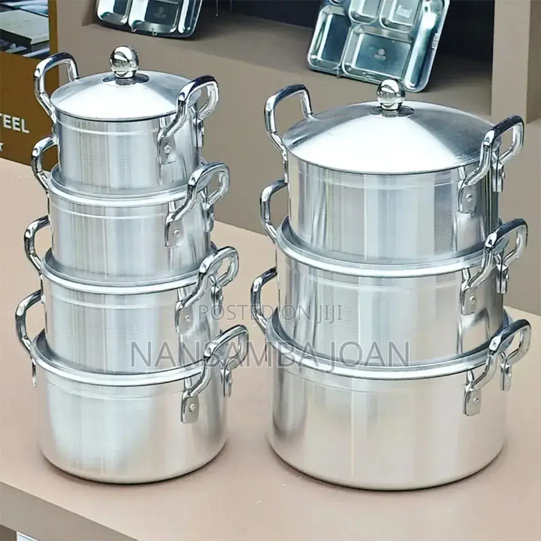 7 Pieces Cookware Serving Aluminum Dish Set-Silver