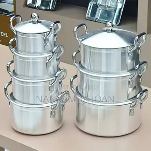 7 Pieces Cookware Serving Aluminum Dish Set-Silver