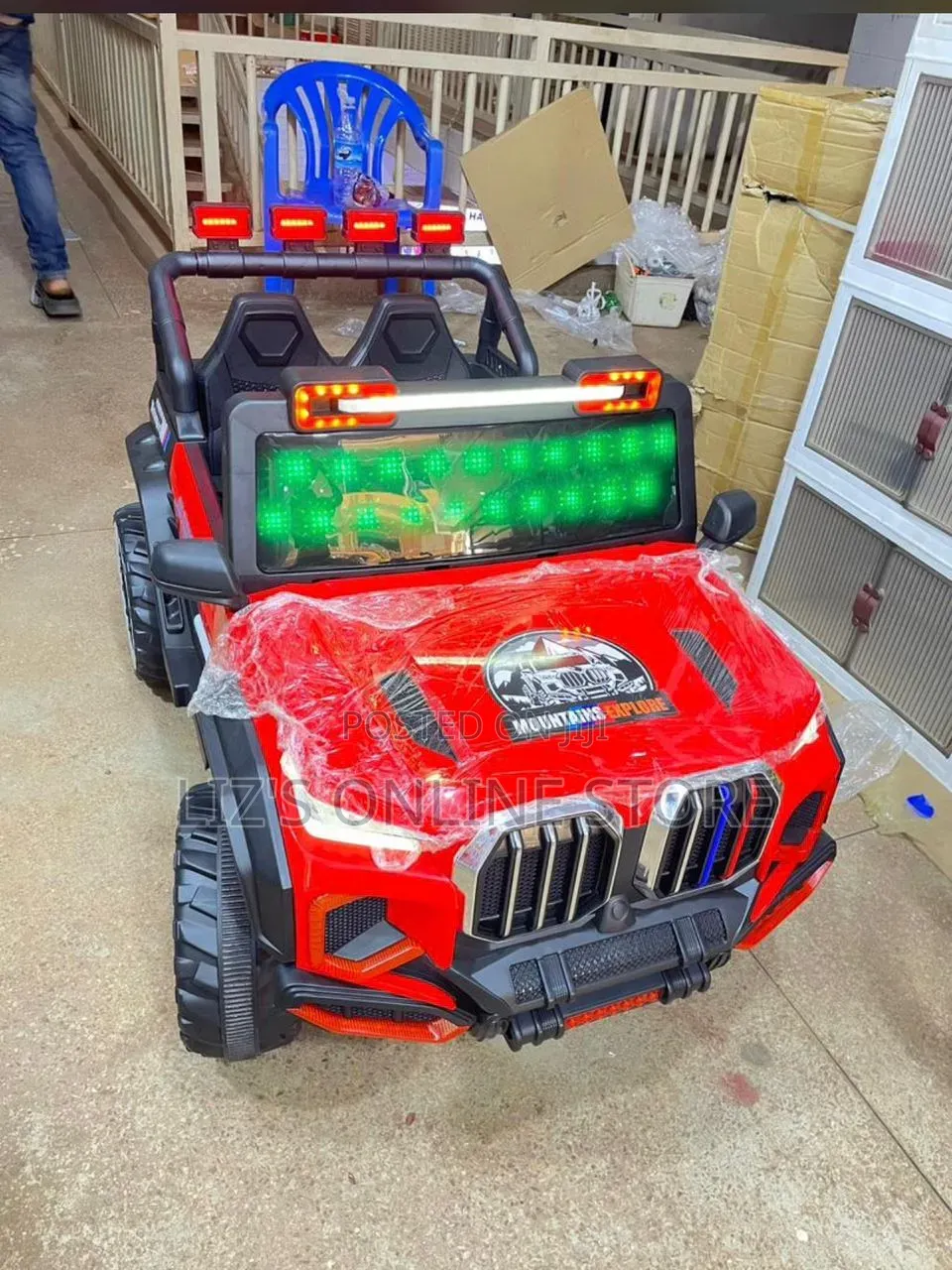 Red Children's Ride-on Jeep