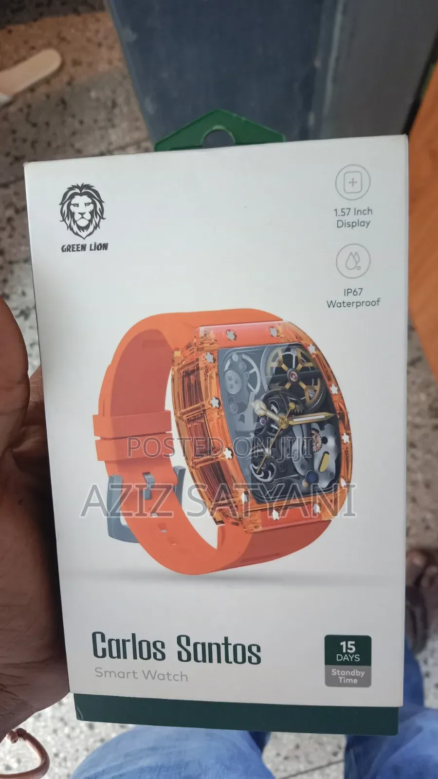 100% Original Green Lion Carlos Santos Smart Watch 15days Battery Bkup
