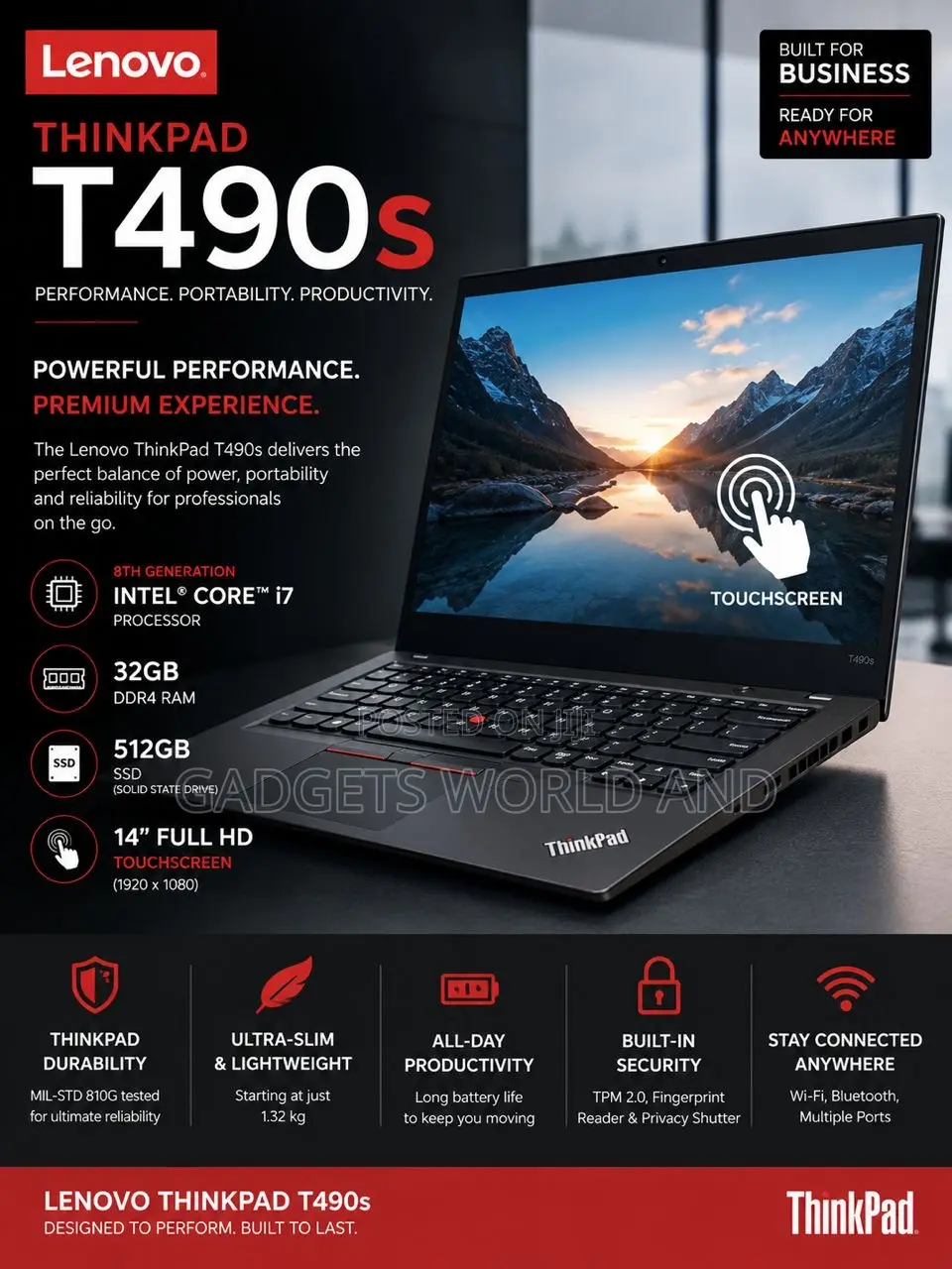 New Laptop Lenovo ThinkPad T490s 32GB Intel Core i7 SSD 512GB