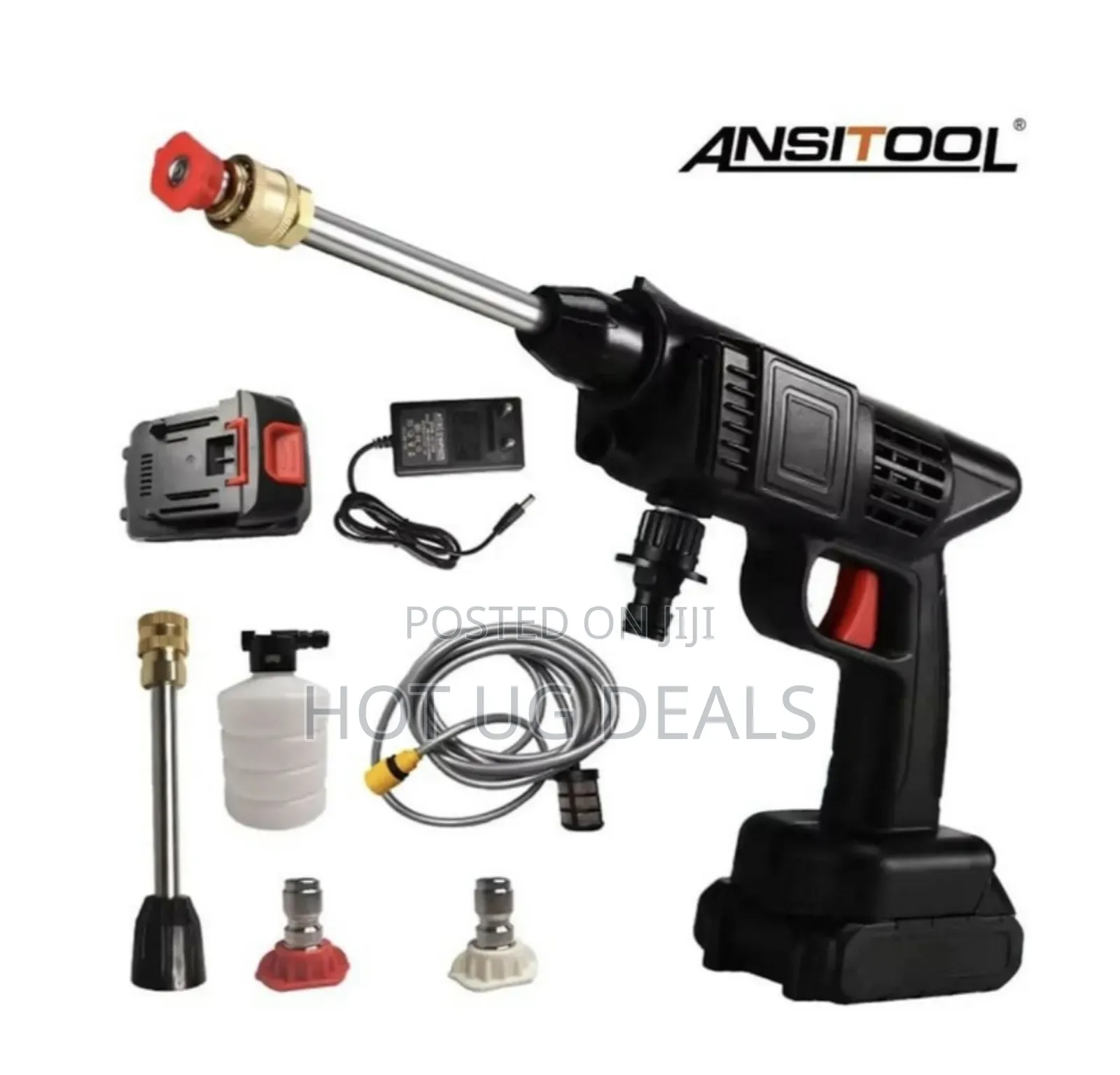 Portable Cordless High-pressure Car Washer Water Gun With 1 Battery