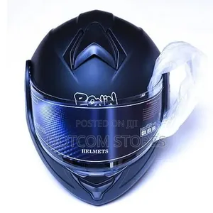 Full Face Motorcycle Helmet With Matte Finish - Black.