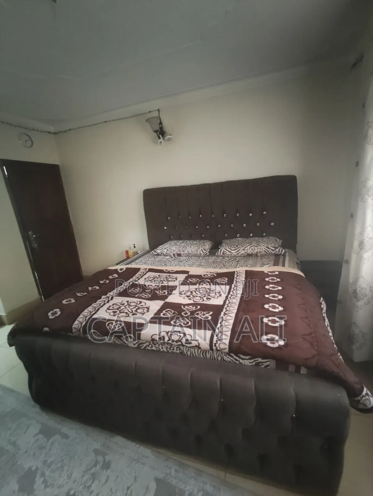 6 by 6 Puffed Bed With Bed Side Drawers