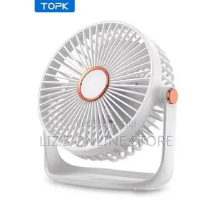 Portable Desk Fan With Night Light, 4000mah Usb Rechargeable Battery