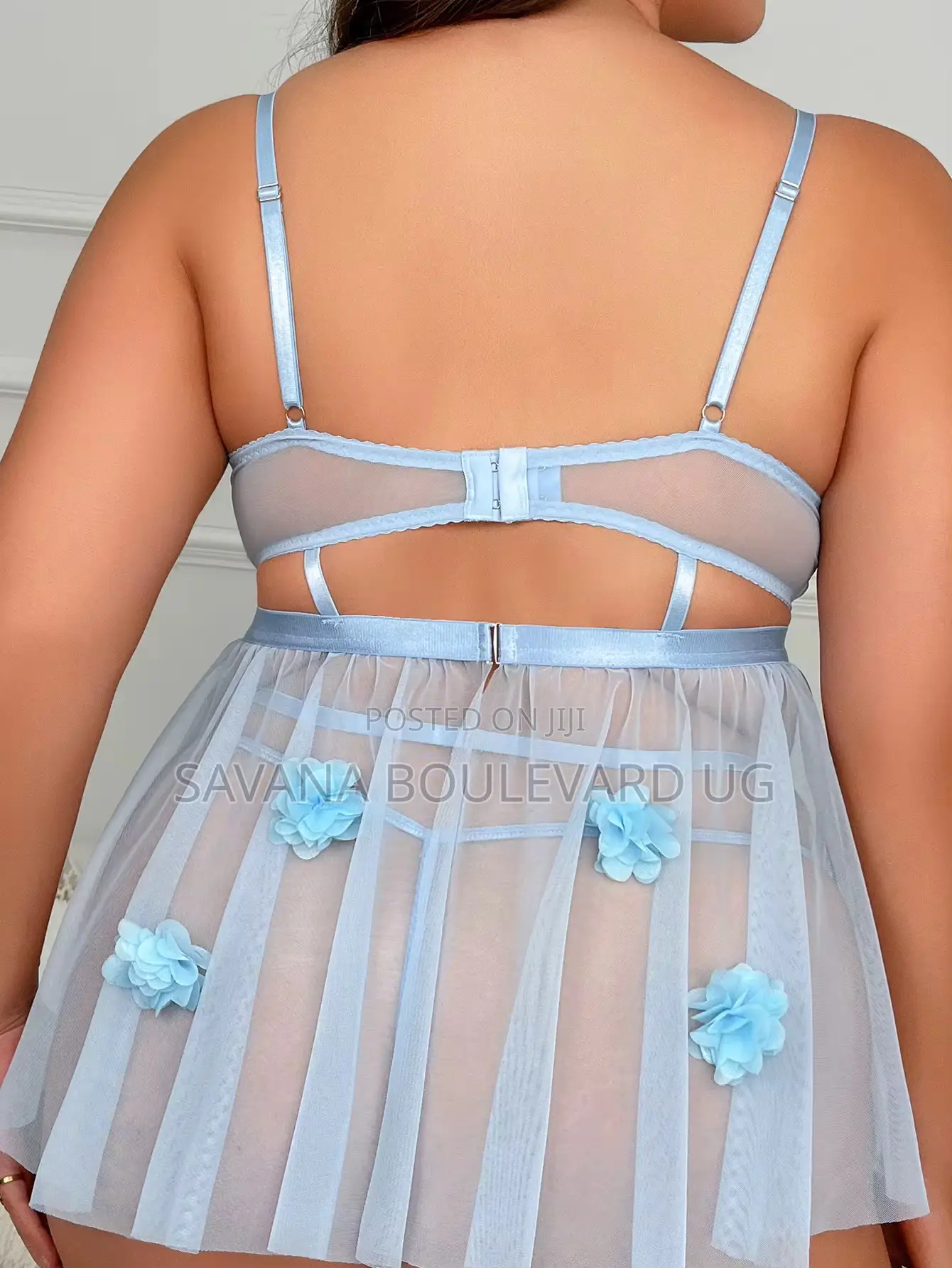 Savana Sirens N Blue Lace Cut Out Babydoll Lingerie