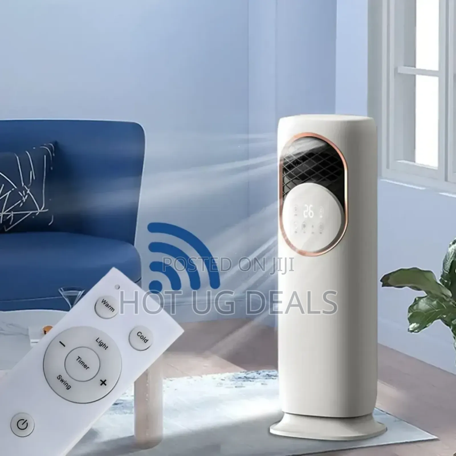 4-in-1 Oscillating Tower Fan Cooler Heater With Humidifier – White